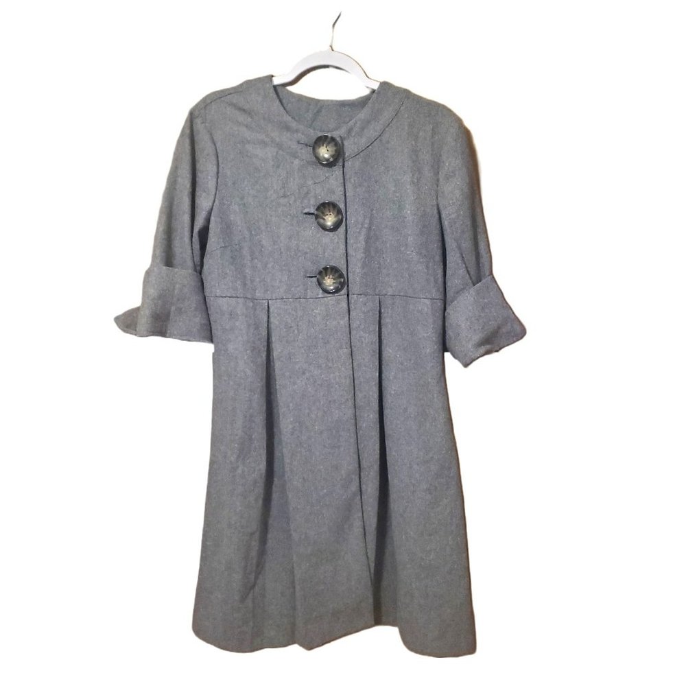 ZINC Brand Wool Blend 3/4 Sleeve Grey Jacket